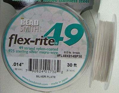 Flexrite Flex-Rite Wire 49 Strand Silver Plate  30Ft   .018in .45mm